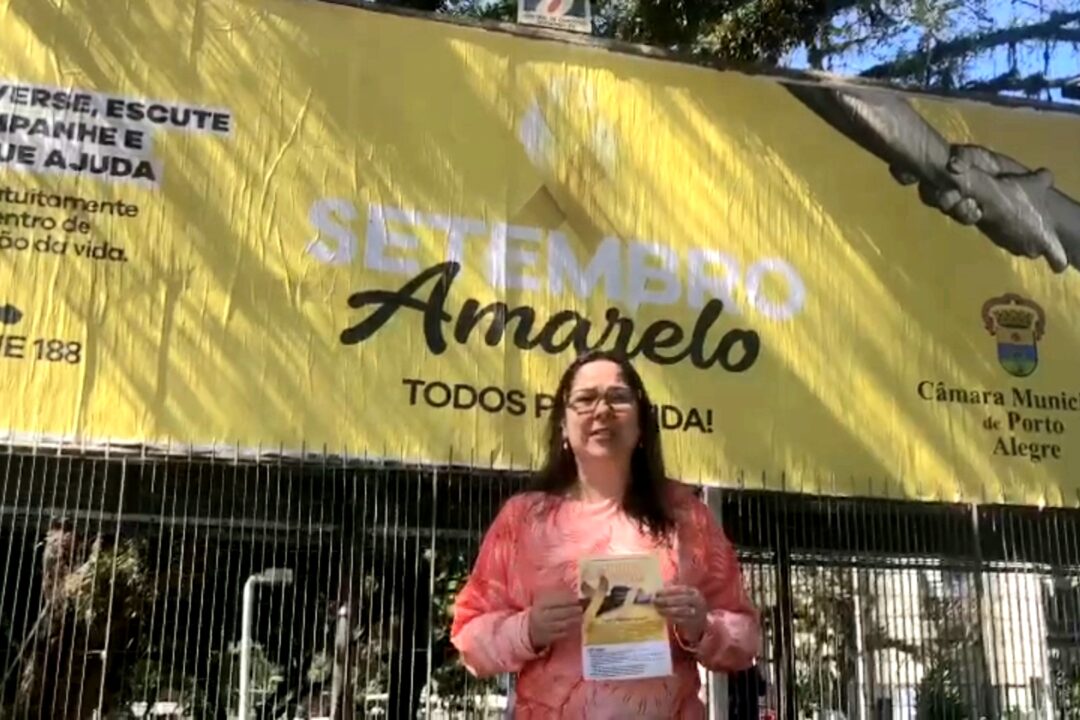 Outdoor na cidade de Porto Alegre apresenta divulgação do Setembro Amarelo