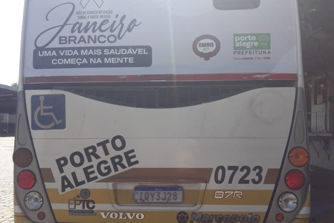Linhas de ônibus divulgam Campanha do Janeiro Branco em Porto Alegre