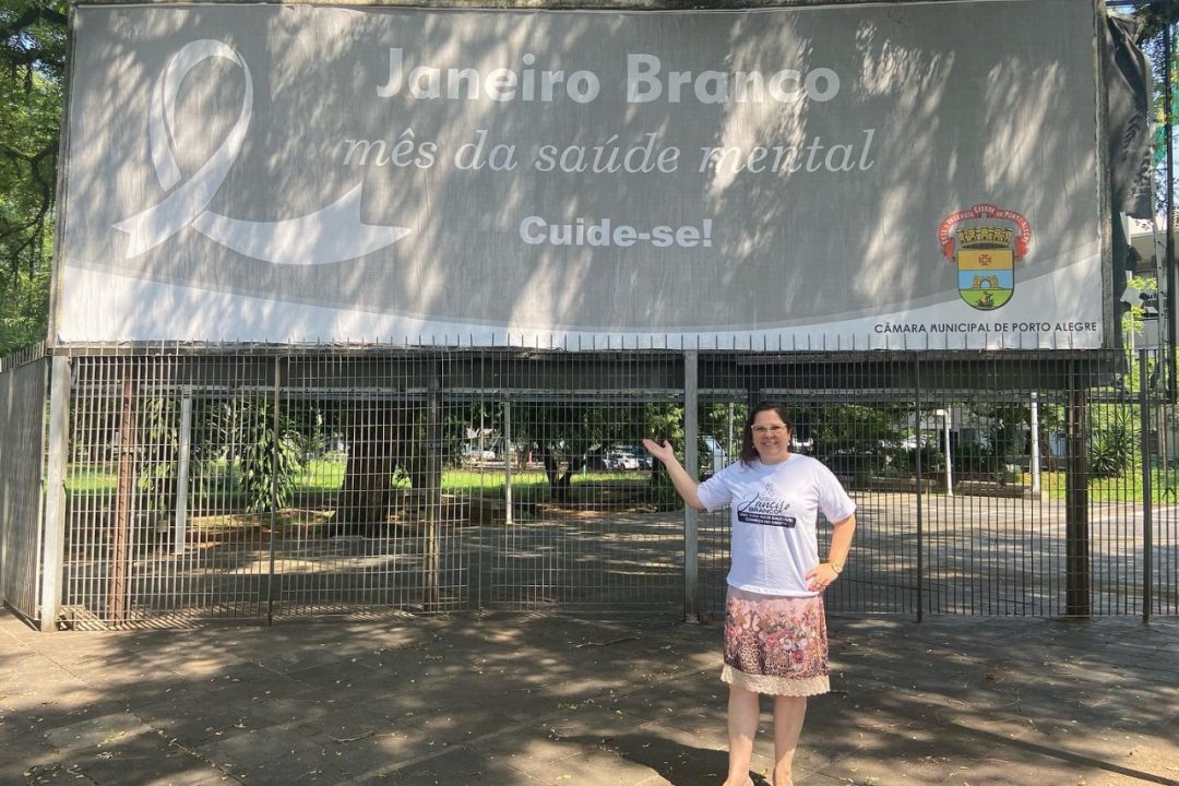 Na Capital dos Gaúchos Outdoor estampa Campanha do Janeiro Branco