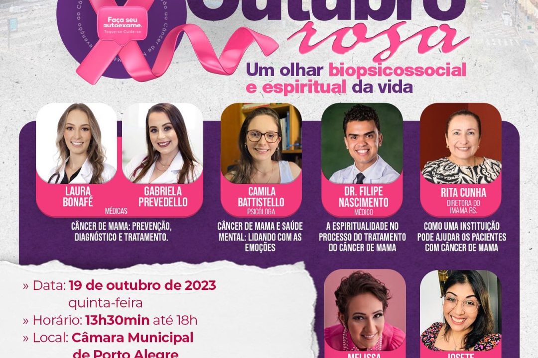 Seminário sobre Outubro Rosa será promovido na Câmara de Vereadores de Porto Alegre