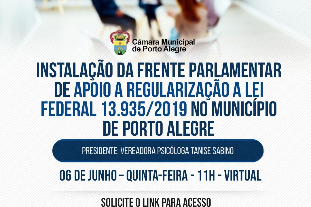 Ato de instalação da Frente Parlamentar em apoio a Lei 13.935/2019
