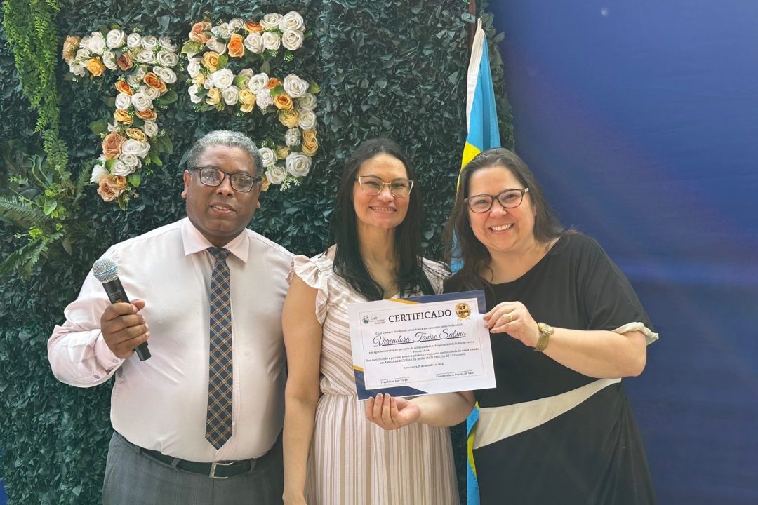 Tanise Sabino recebe homenagem pelos 75 anos do Lar Gustavo&nbsp;Nordlund