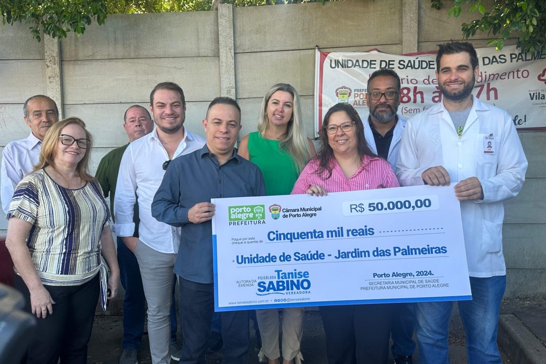 Vereadora Psicóloga Tanise Sabino formaliza entrega de emenda parlamentar para a Unidade de Saúde Jardim das Palmeiras na zona sul de Porto Alegre