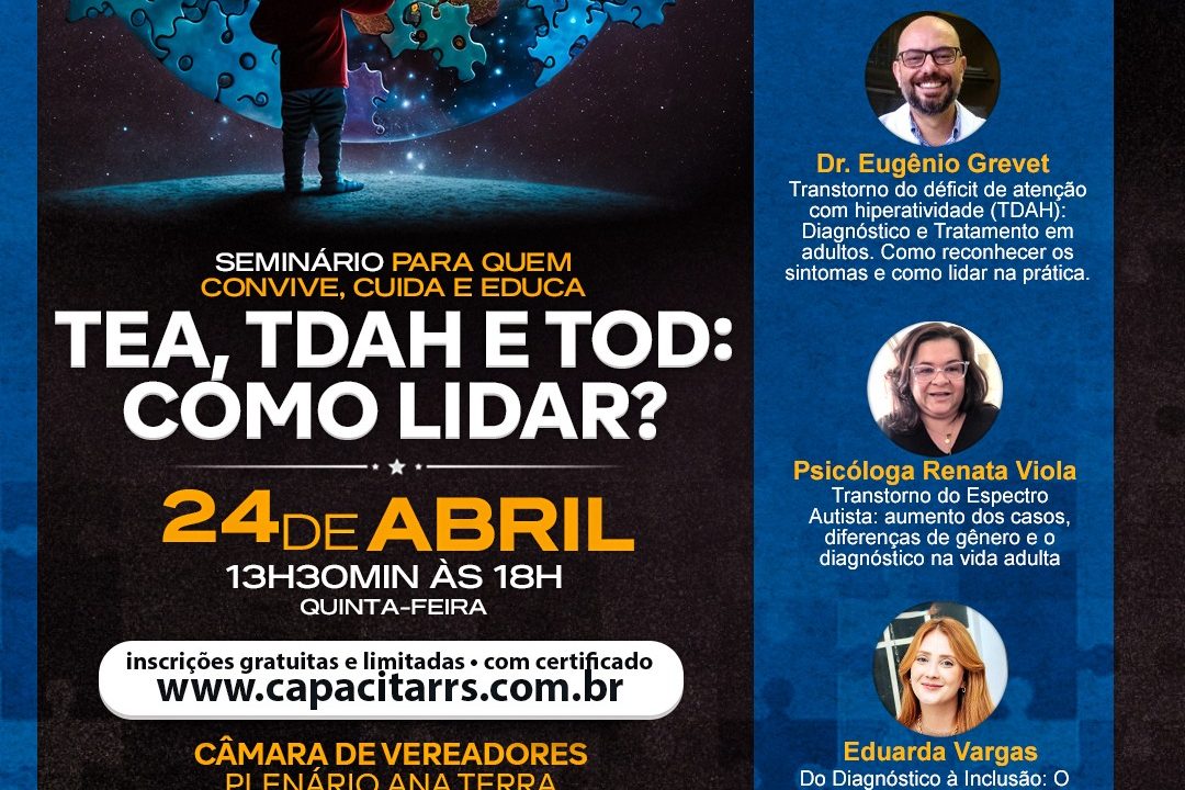 Câmara de Vereadores sedia seminário sobre TEA, TDAH e TOD com foco em acolhimento, diagnóstico e inclusão