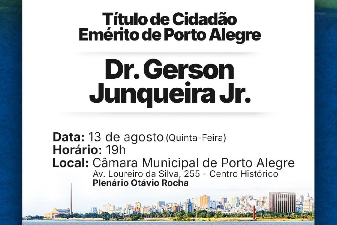 Homenagem ao Dr. Gerson Junqueira Junior já tem data marcada para o dia 13 de agosto