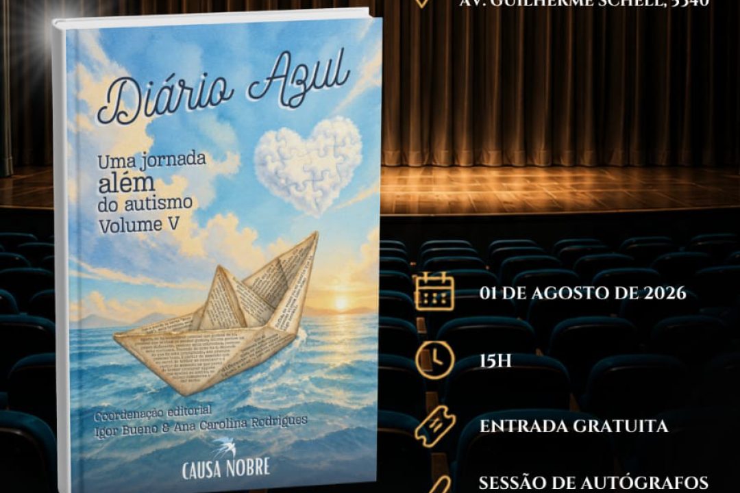Tanise Sabino e Elizandro Sabino estão entre os coautores da 5ª edição do livro “Diário Azul – Uma Jornada Além do Autismo”, que será lançada em 1º de agosto