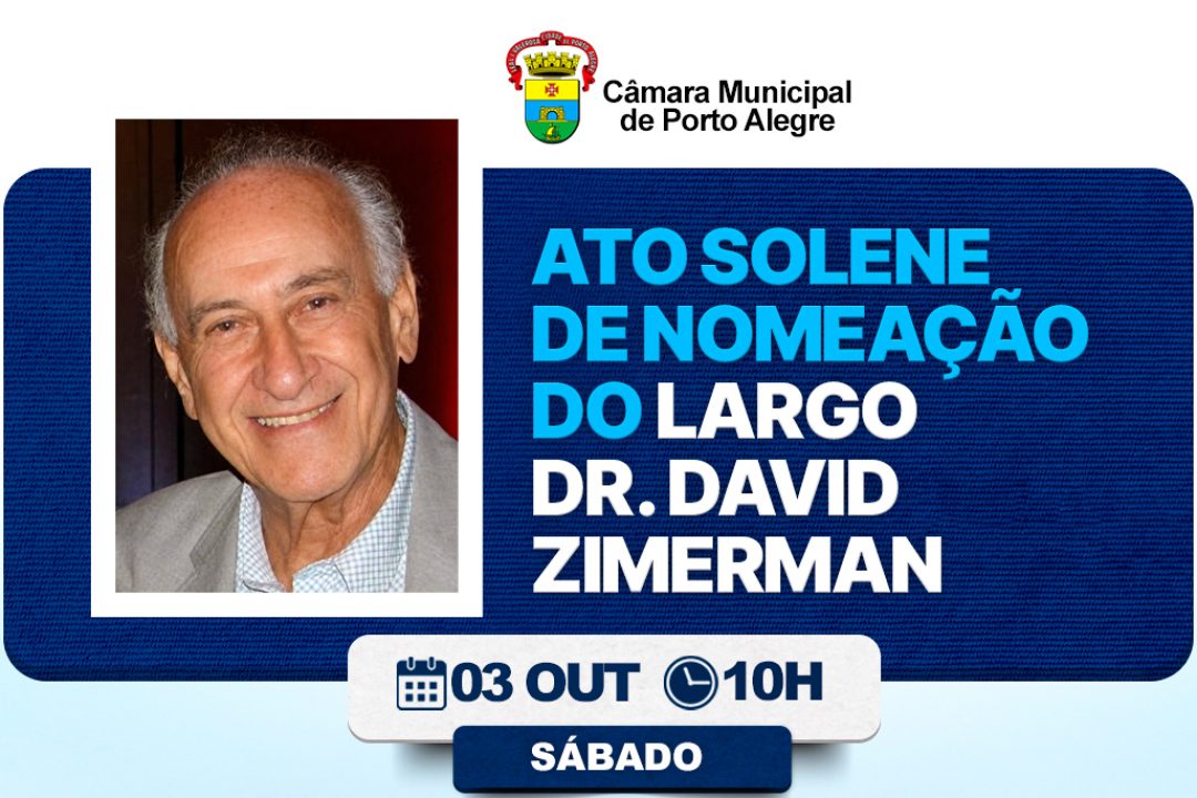 Nomeação do Largo Dr. David Zimerman já tem data marcada e será realizada em 3 de outubro
