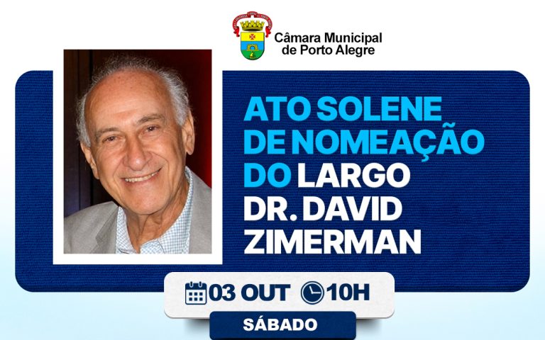Nomeação do Largo Dr. David Zimerman já tem data marcada e será realizada em 3 de outubro